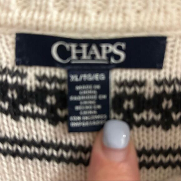 Chaps Men's XL Striped Fair Isle Mock Neck Pullover Sweater Multicolor - Picture 3 of 10